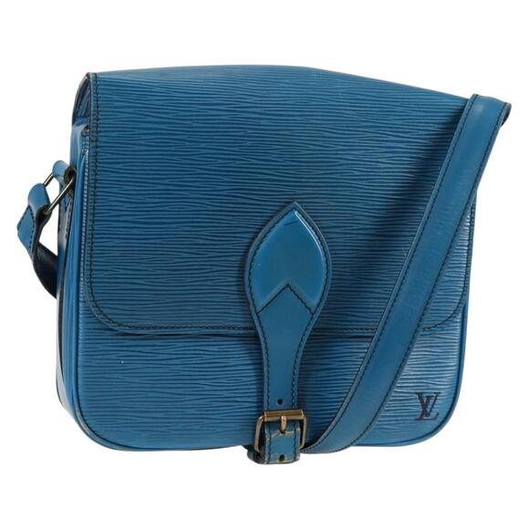 LOUIS VUITTON Epi Cartouchiere MM Shoulder Bag Blue M52245 - Picture 1 of 16